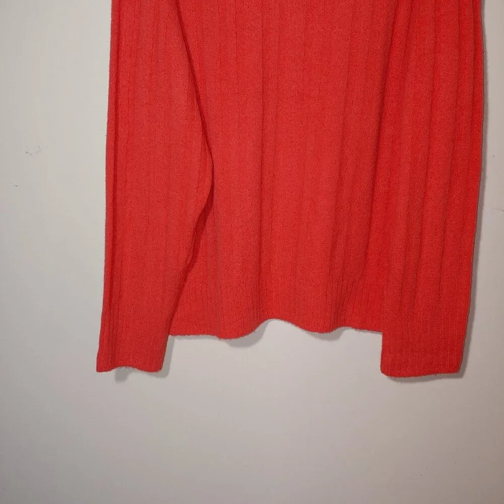 J.Crew Merino Wool Mock Neck Sweater Size XL Coral Orange
